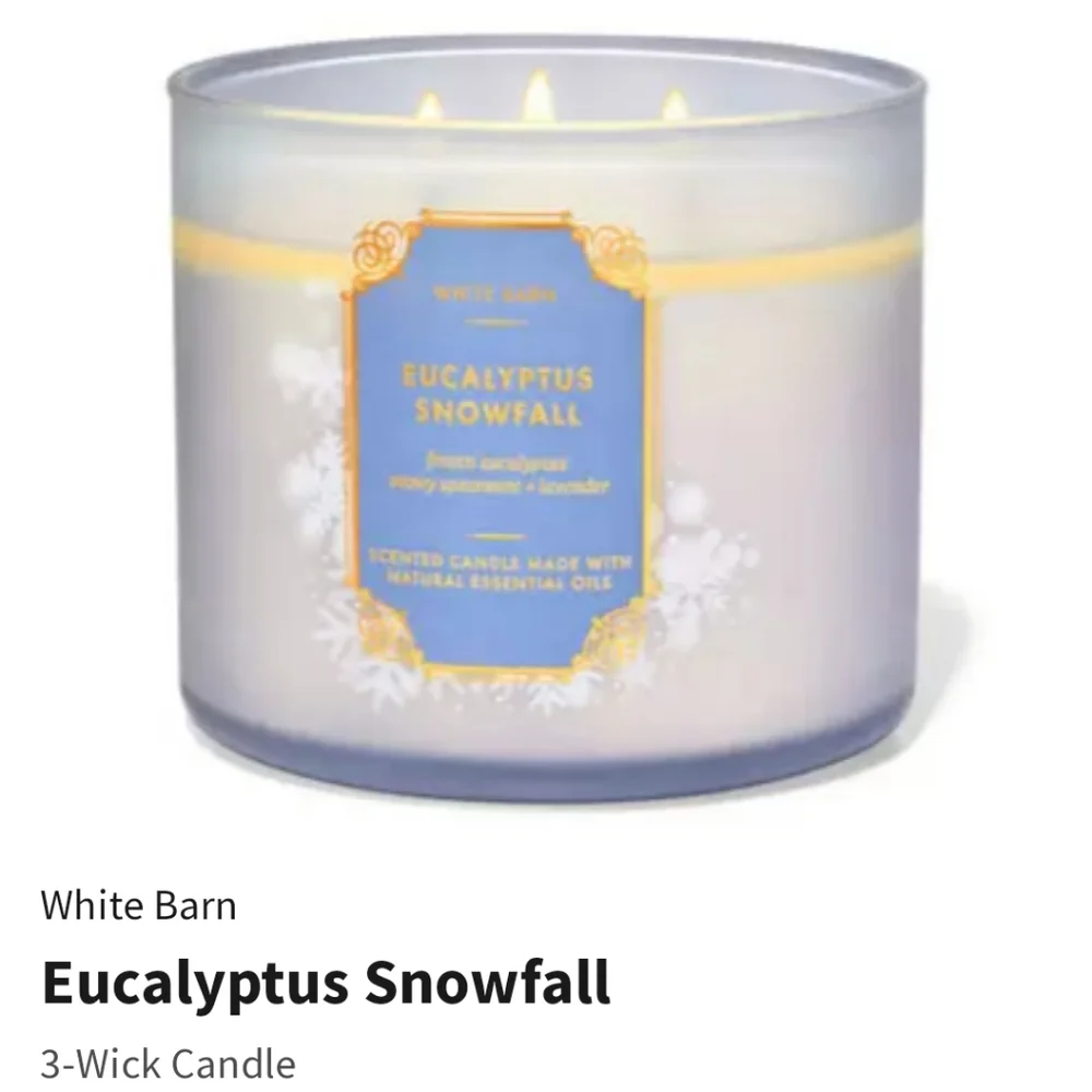 🛍BOGO 50% OFF❄️🕯NWT‼️ White Barn "Eucalyptus Snowfall"  3-wick Candle - Picture 6 of 10